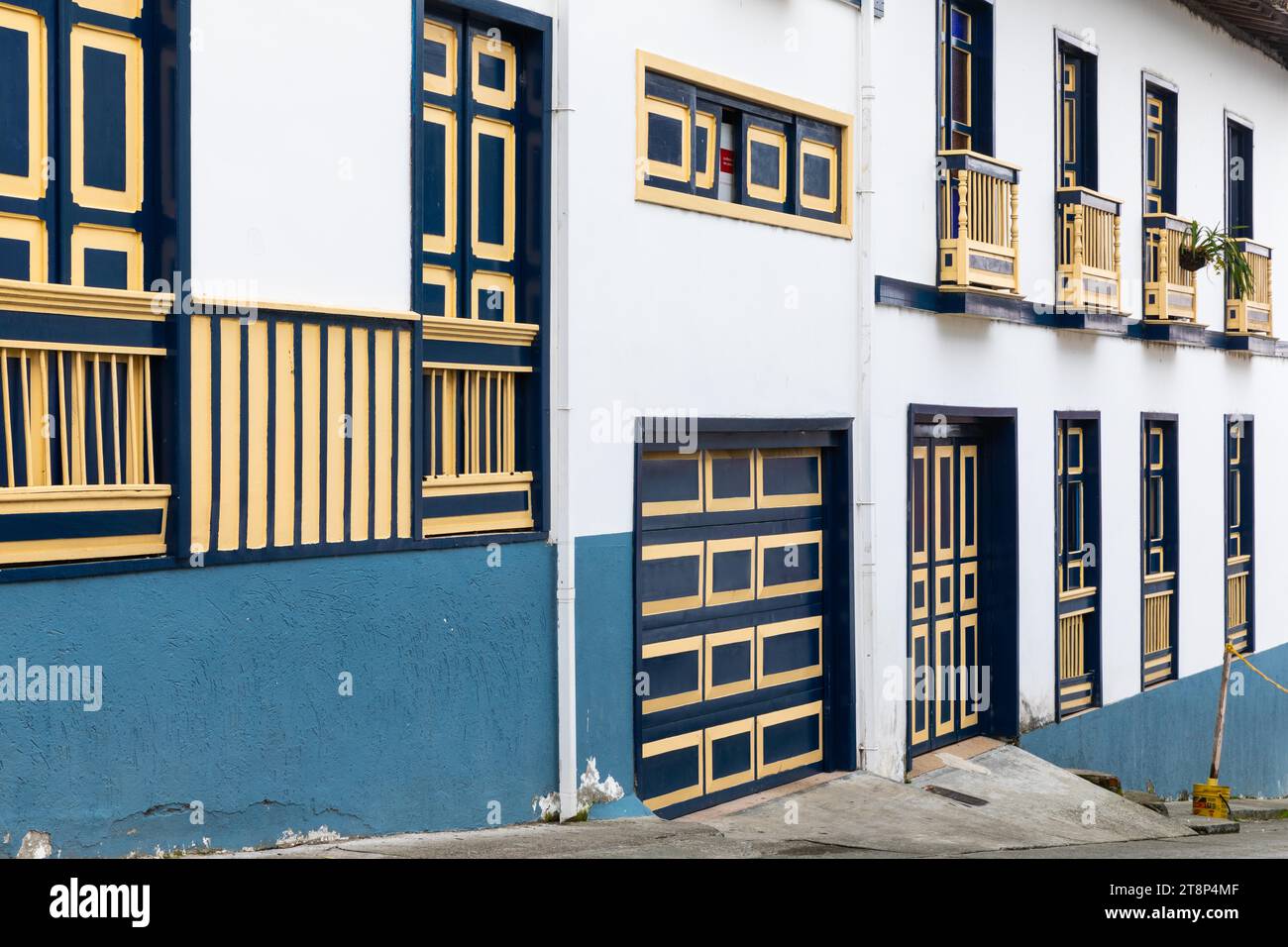 Historic Paisa style houses, Filandia, Quindio, Colombia Stock Photo