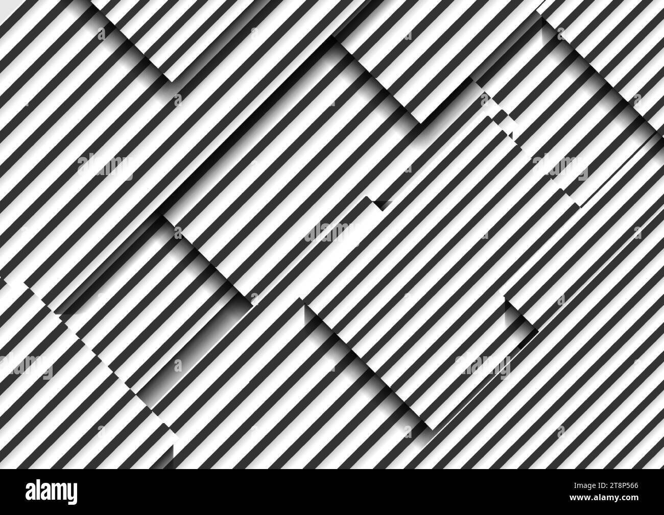 Abstract minimal geometric background with black and white stripes ...