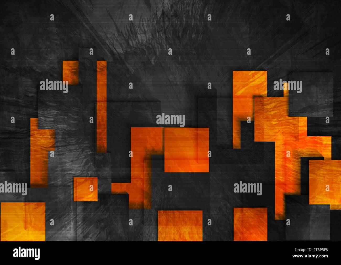 Black orange grunge geometric hi-tech background. Vector design Stock ...