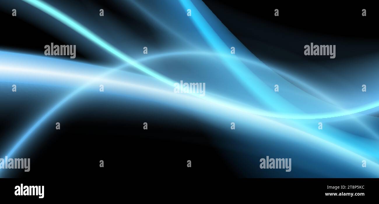 Dark blue shiny smooth flowing waves abstract background. Elegant ...
