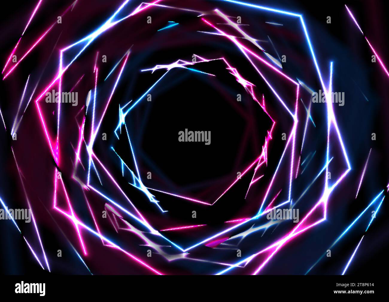 Blue purple glowing neon tech hexagons abstract background. Vector ...