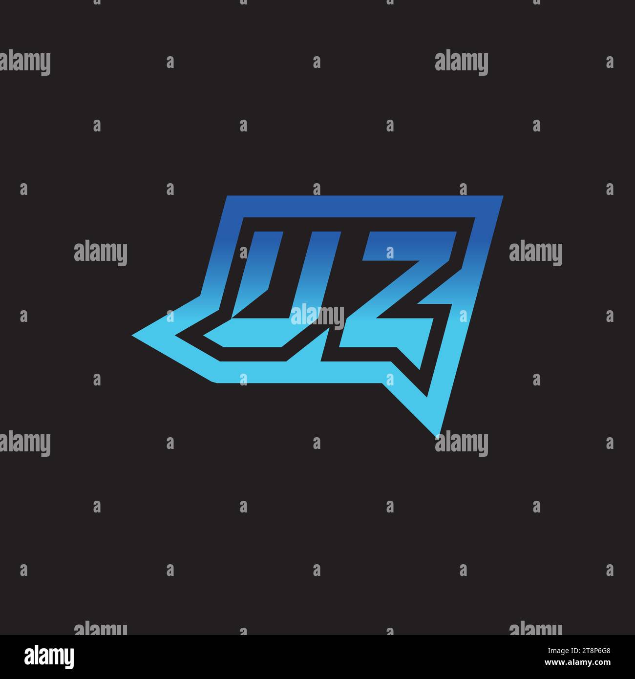 UZ initial inspiration logo design esport and gaming clan ideas Stock Vector