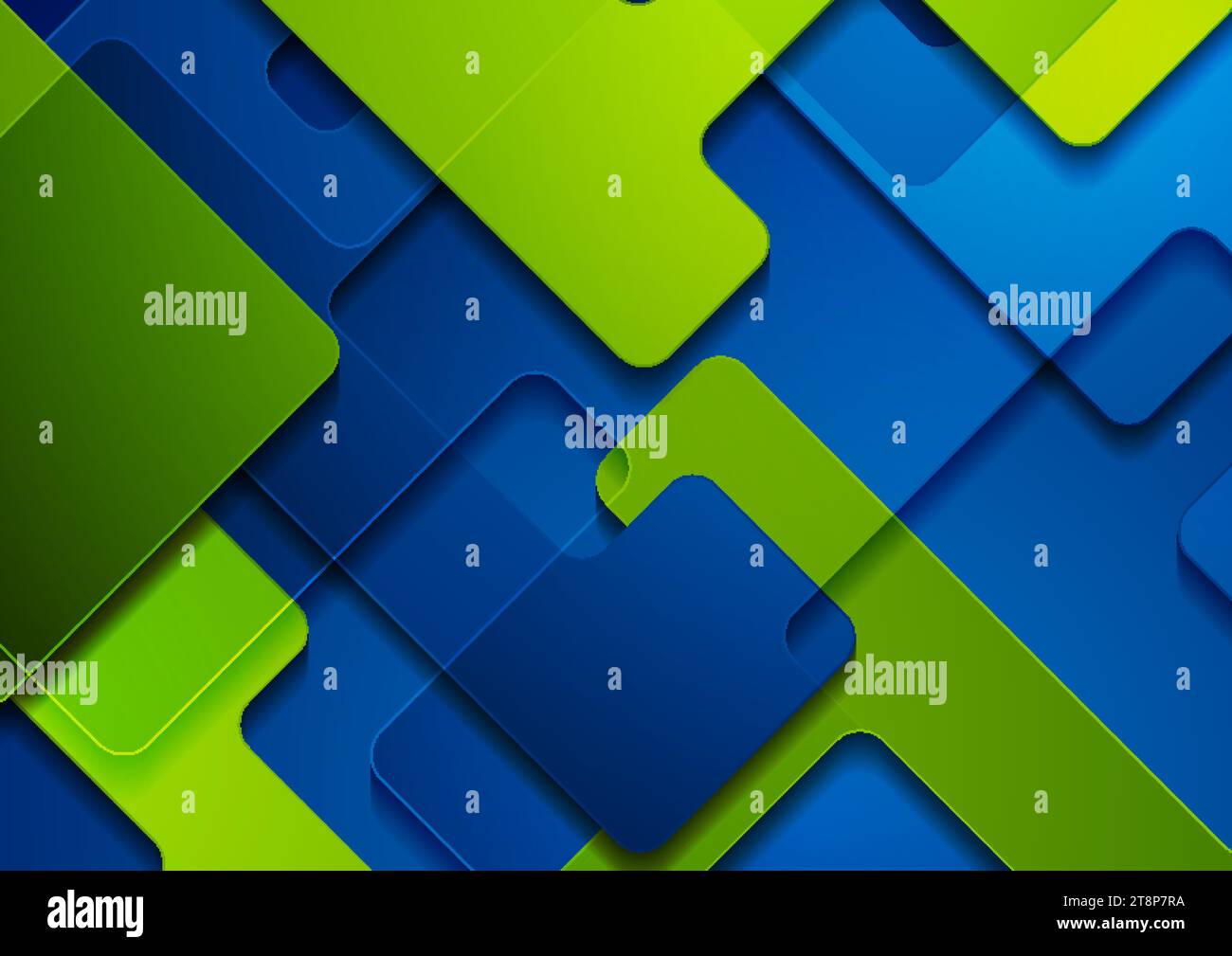 Blue and green glossy geometric shapes abstract background. Vector ...
