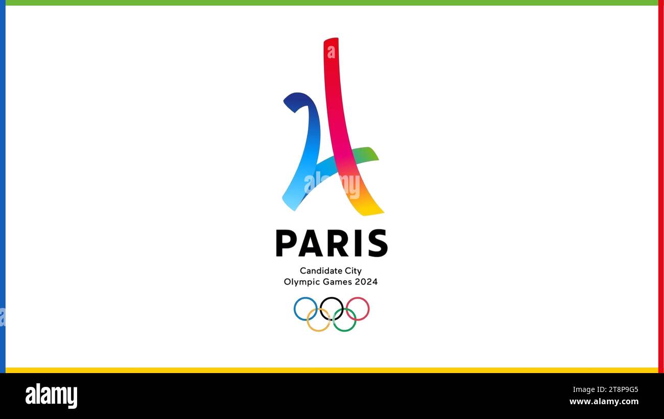 official logo of the Paris 2024 Summer Olympic Games vector illustrator image. Stock Vector