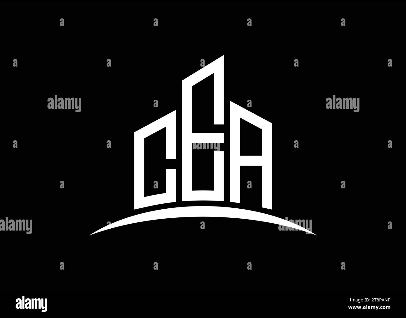 Letter CEA building vector monogram logo design template. Building Shape CEA logo. Stock Vector