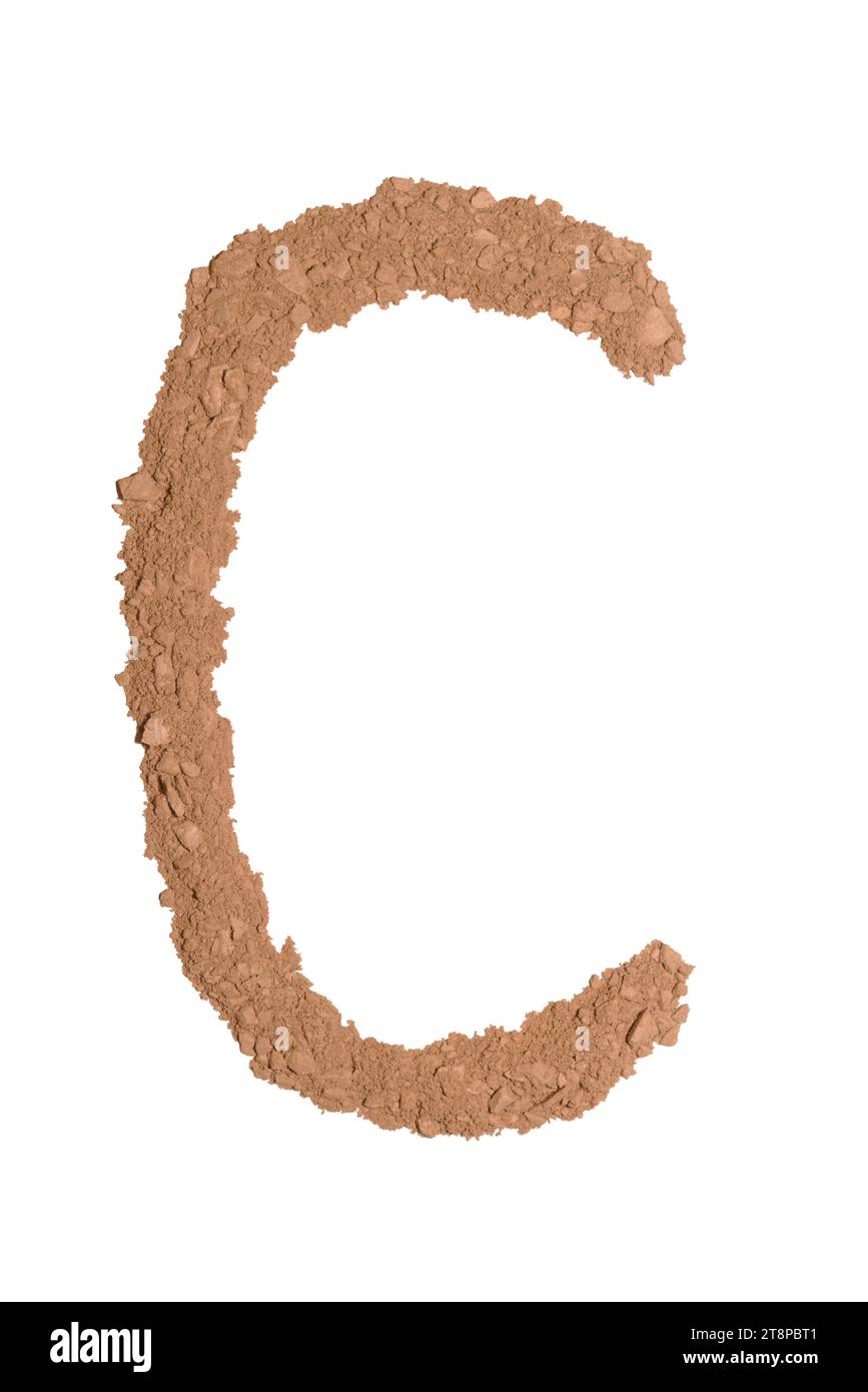 Letter C composed from blush or make up powder. Artistic form that ...