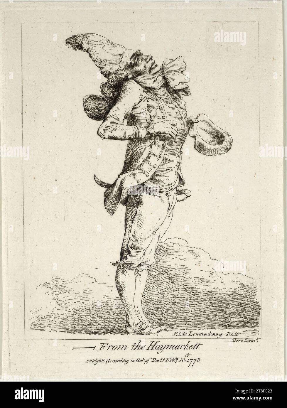 Caricatures of London townsfolk: From the Haymarket, Philipp Jakob Loutherbourg (the younger) (Strasbourg 1740 - 1812 Chiswick), 1775, print, etching, sheet: 16.5 x 12.5 cm Stock Photo