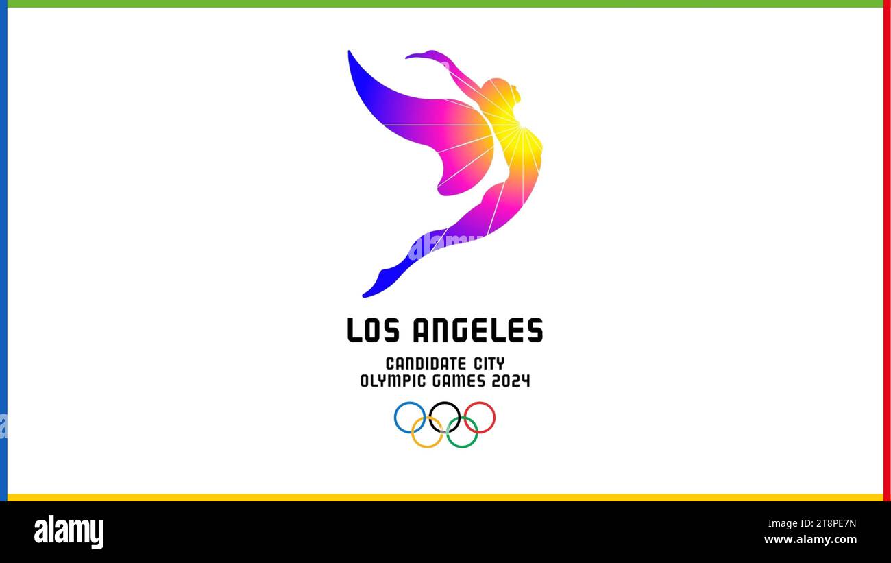 :offical logo of the Los Angeles 2024 Candidate Olympic Games vector illustrator image. Stock Vector