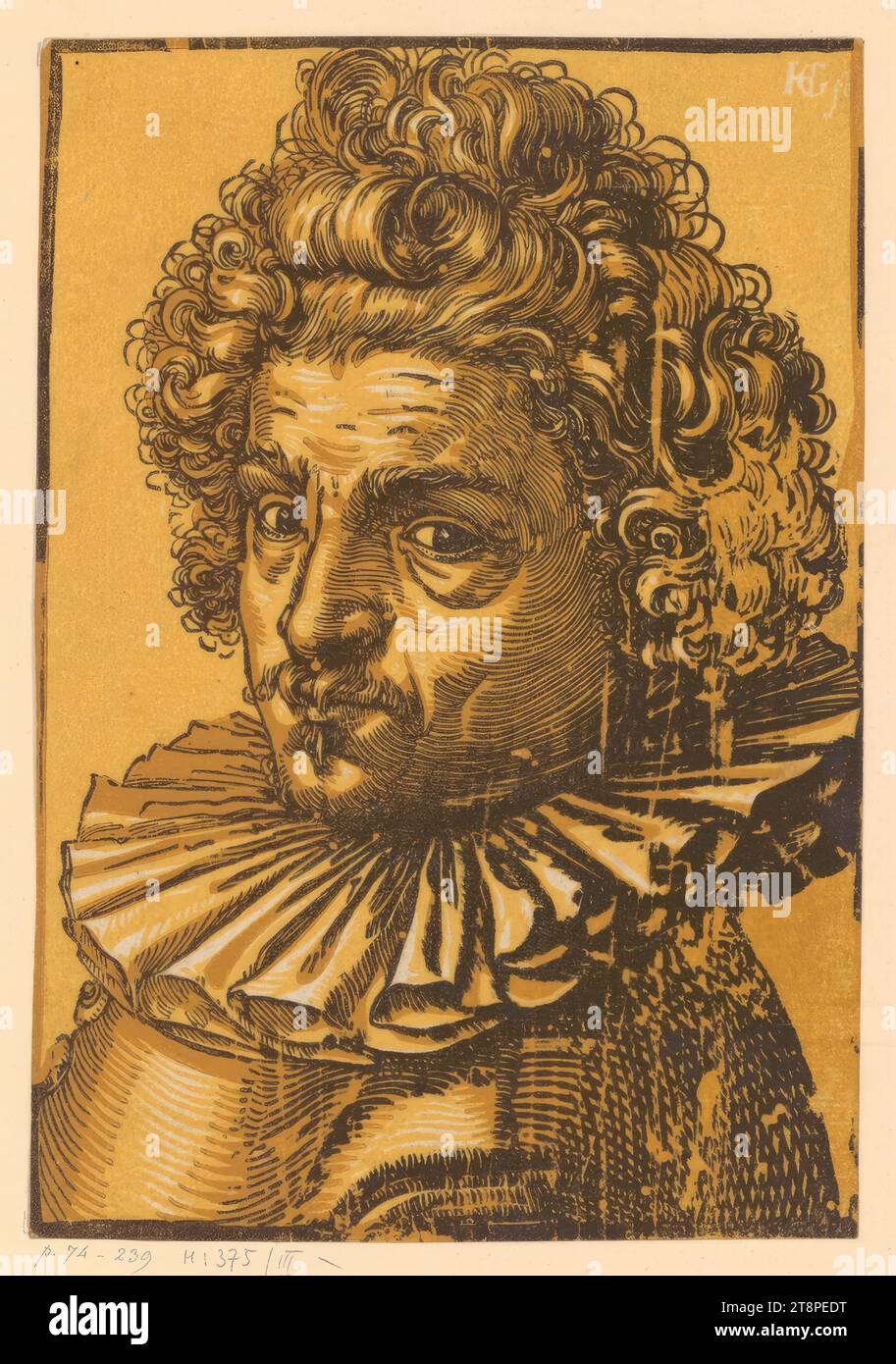 Gilles van Breen (Braeu), Hendrick Goltzius (Bracht near Venlo 1558 - 1617 Haarlem), c. 1588, print, clair obscur woodcut, 20 x 14.2 cm (according to Hollstein Stock Photo