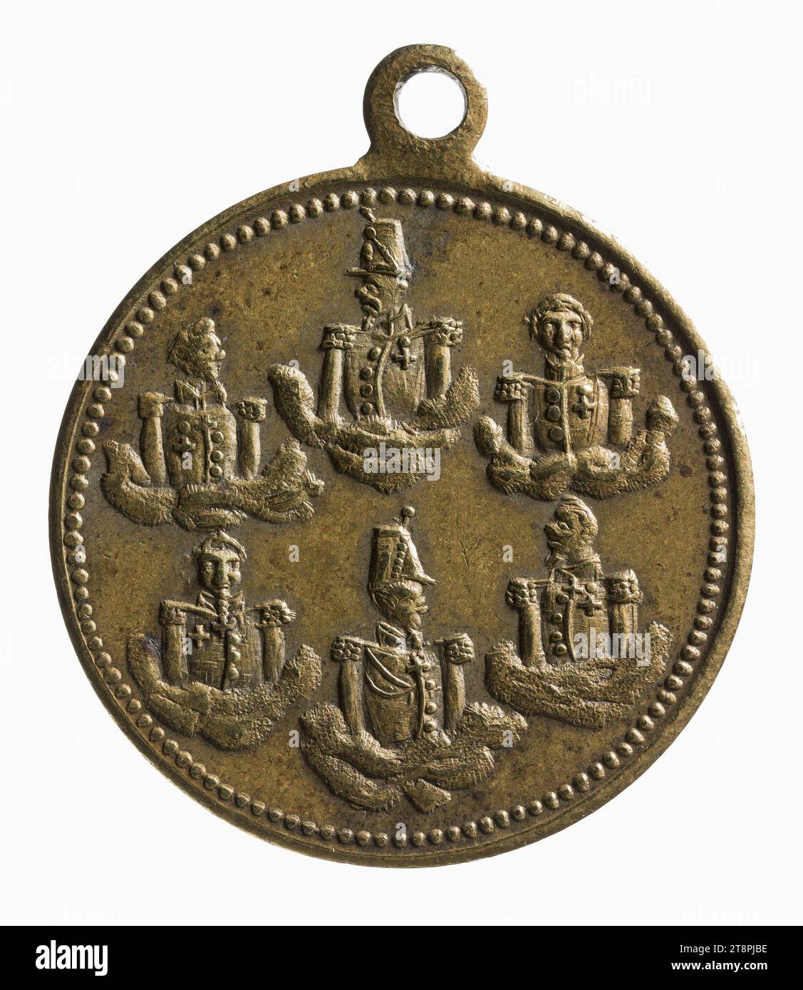 Tribute to the generals killed during the Days of June, 23-24-25-26 June 1848, Array, Numismatic, Medal, Copper, Silver plated = silver plating, Dimensions - Work: Diameter: 2.2 cm, Weight (type dimension): 4.2 g Stock Photo