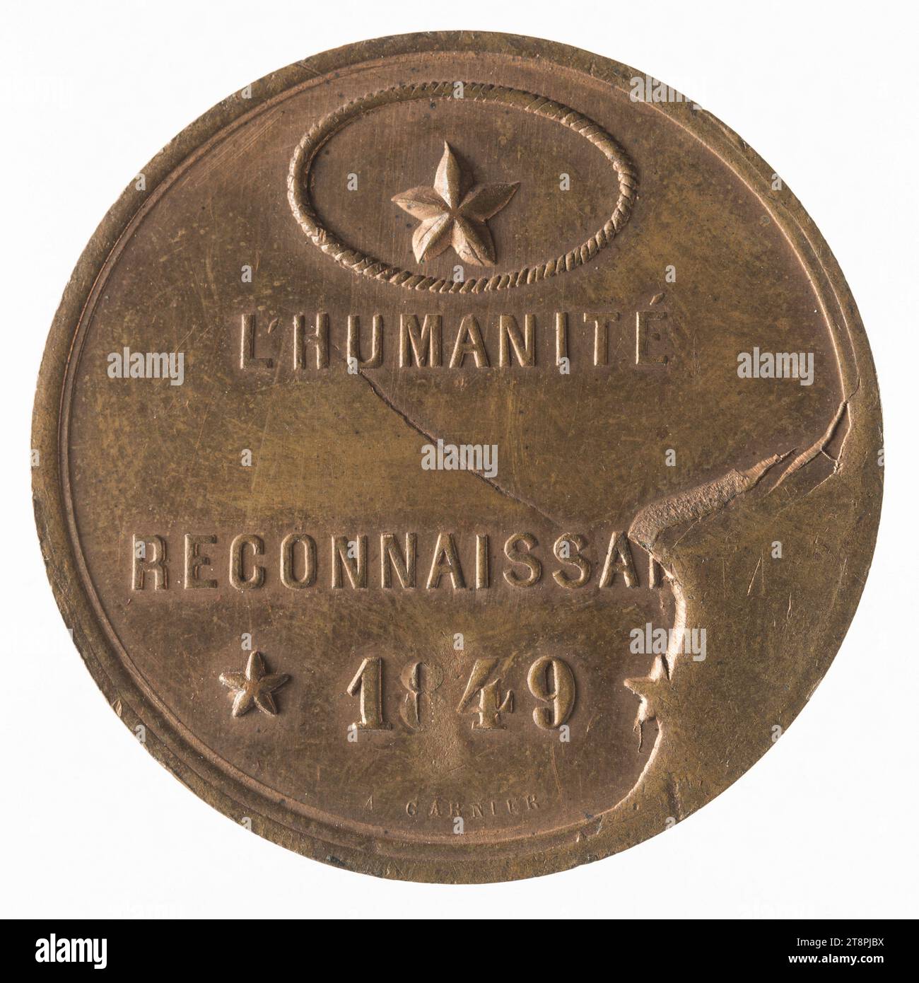 Homage Samuel Hahnemann, inventor of homeopathy, 1849, In 1849, Numismatic, Coin, Copper, Dimensions - Work: Diameter: 3.5 cm, Weight (type size): 14.82 g Stock Photo