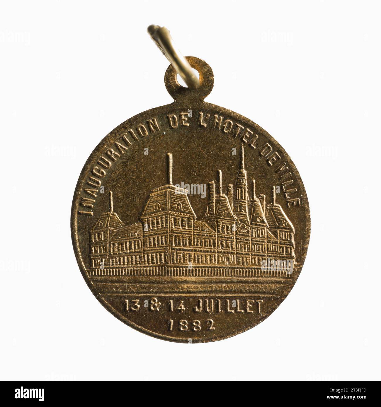 Inauguration of the City Hall, July 13-14, 1882, Array, Numismatic, Medal, Copper, Gilt = gilding, Dimensions - Work: Diameter: 1.8 cm, Weight (type size): 1.93 g Stock Photo