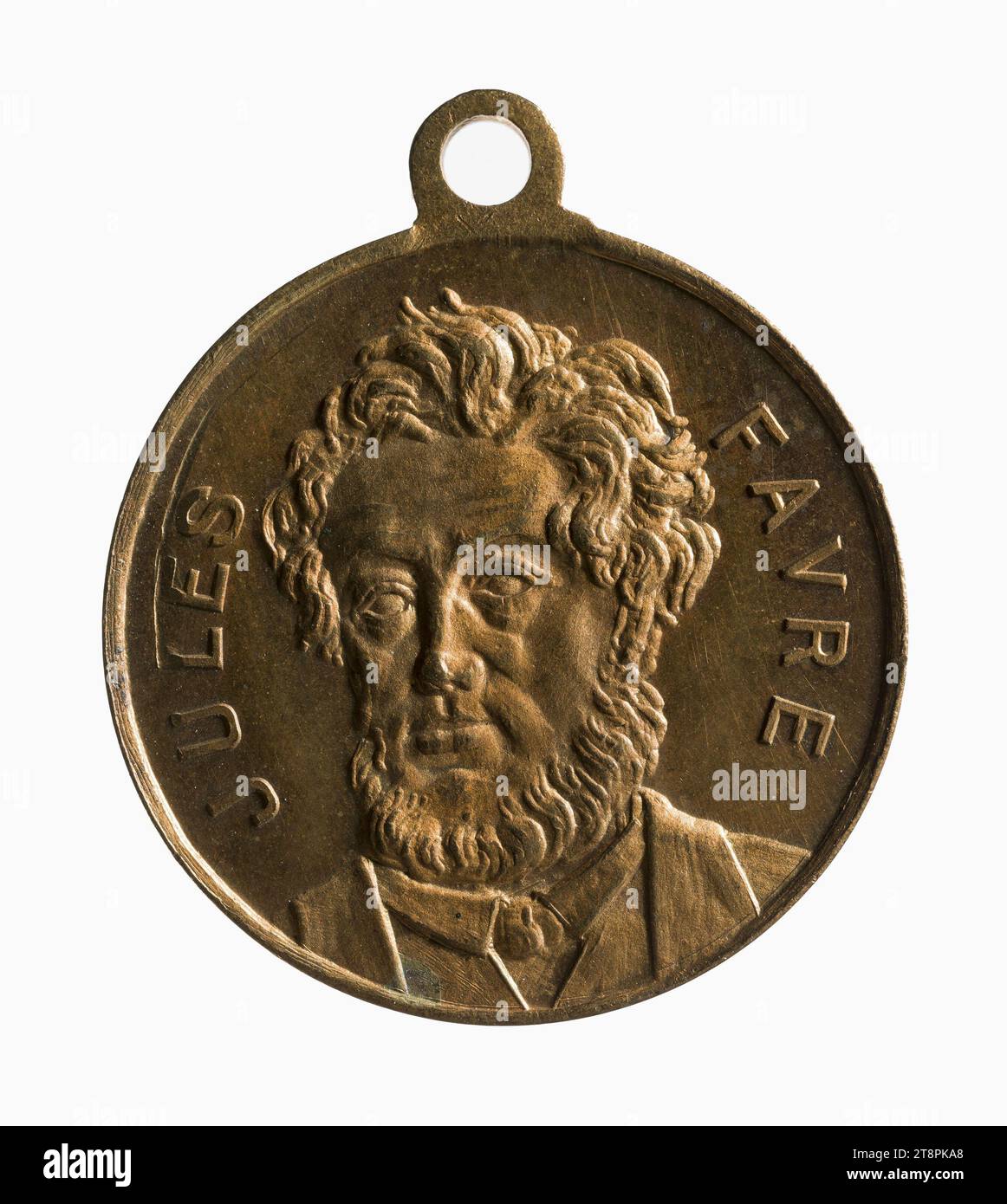 Jules Favre et la patrie en danger, 1870, Array, Numismatic, Medal, Copper, Gilt = gilding, Dimensions - Work: Diameter: 2.4 cm, Weight (type dimension): 4.64 g Stock Photo