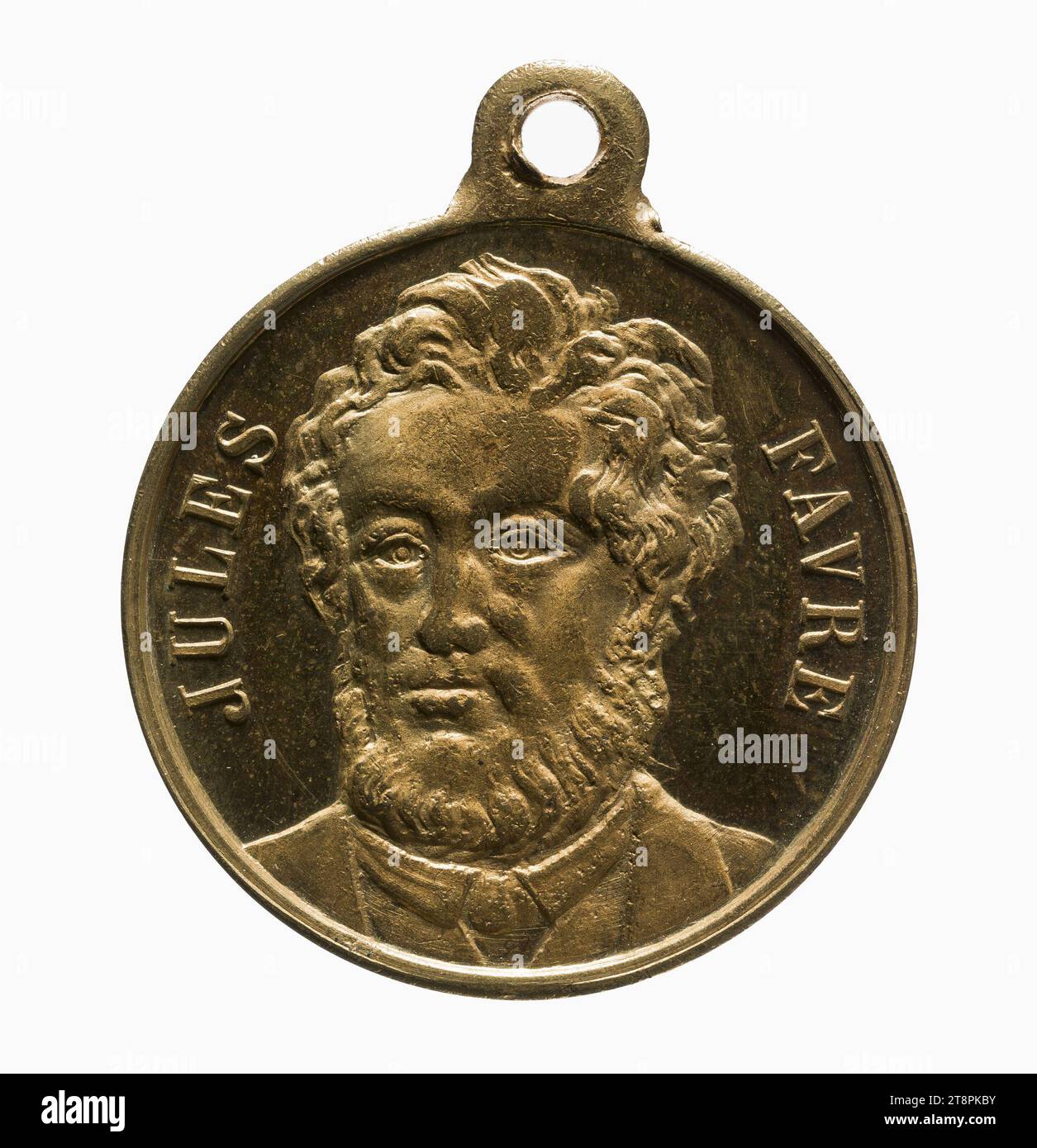 Jules Favre and Otto von Bismark, 19th century, Numismatic, Medal, Copper, Gilt = gilding, Dimensions - Work: Diameter: 2.3 cm, Weight (type dimension): 5.79 g Stock Photo