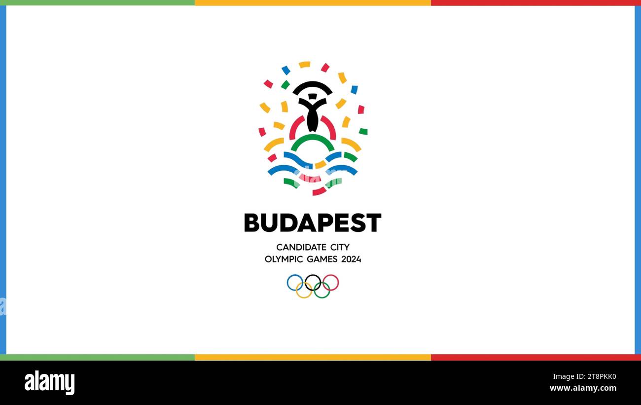official logo of the Budapest Olympic Games 2024 vector illustrator image. Stock Vector