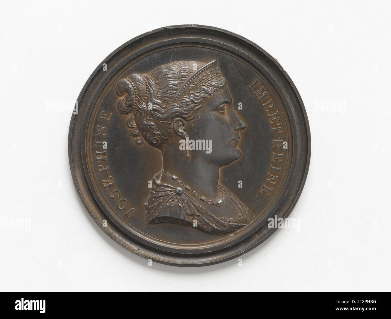 Joséphine de Beauharnais (1763-1814), Empress of the French (1804-1810), 1807, Andrieu, Bertrand or Jean-Bertrand, Medal Engraver, In 1807, Numismatic, Medal, Paris, Dimensions - Work: Diameter: 6.8 cm, Weight (type dimension): 68.36 g Stock Photo