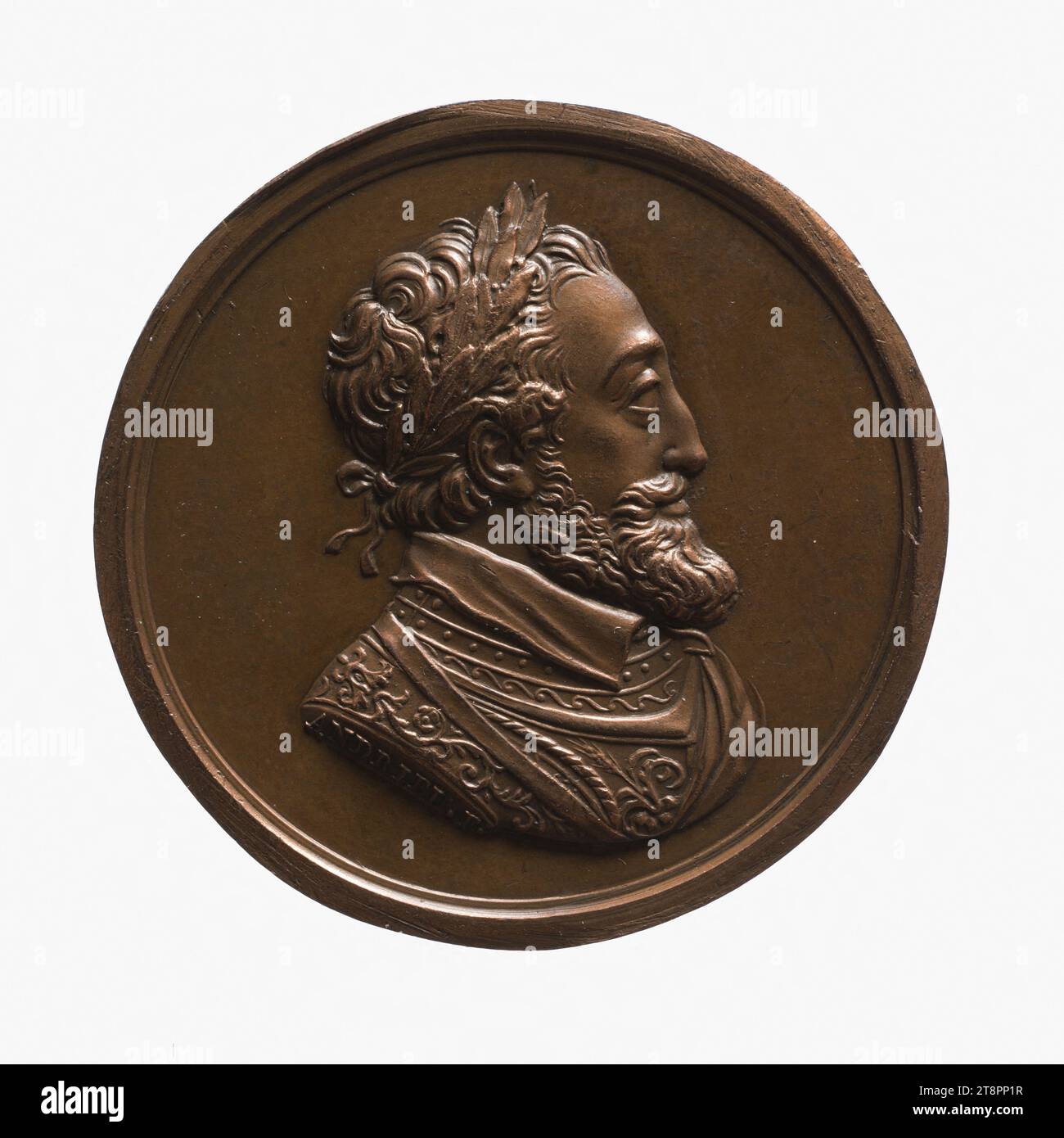 Restoration of the statue of Henri IV on the Pont Neuf, October 28, 1817, Andrieu, Bertrand or Jean-Bertrand, Engraver in medals, In 1817, Numismatic, Medal, Paris, Dimensions - Work: Diameter: 2.3 cm, Weight (type dimension): 5.93 g Stock Photo