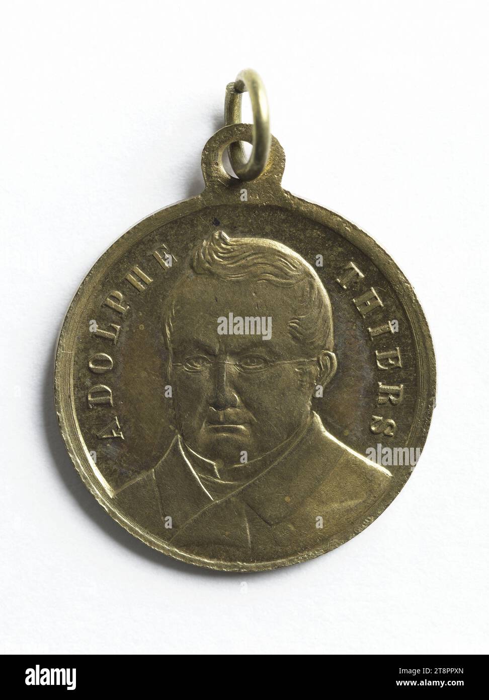 Adolphe Thiers (1797-1877), President of the Republic (1871-1873), 1877, Anonymous, Medal Engraver, Array, Numismatic, Medal, Dimensions - Work: Diameter: 2.3 cm, Weight (type size): 4.53 g Stock Photo