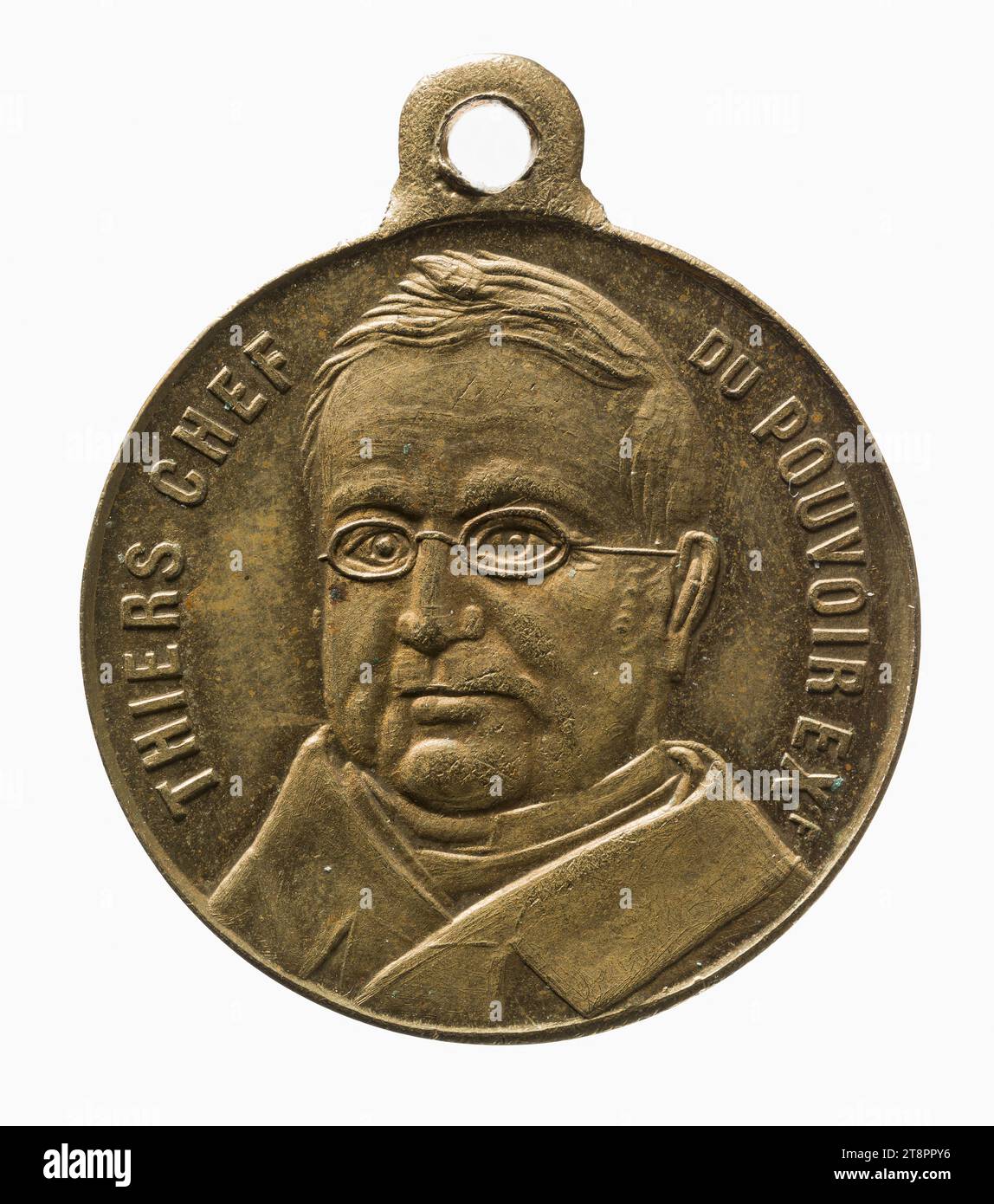 Adolphe Thiers, head of the executive power (1797-1877) and Otto von Bismark, Prussian then German chancellor (1815-1898),1870-1871, Anonymous, Medal engraver, Between 1870 and 1871, 19th century, Numismatic, Medal, Brass, Sizes - Work: Diameter: 2.4 cm, Weight (type size): 6.22 g Stock Photo