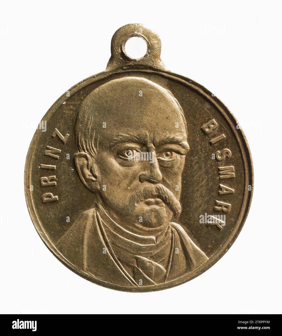 Adolphe Thiers, Head of the Executive (1797-1877) and Otto von Bismarck, Prussian and later German Chancellor (1815-1898), 1871, Anonymous, Medal Engraver, In 1871, 19th century, Numismatic, Medal, Brass, Sizes - Worked: Diameter: 2.4 cm, Weight (type size): 5.99 g Stock Photo