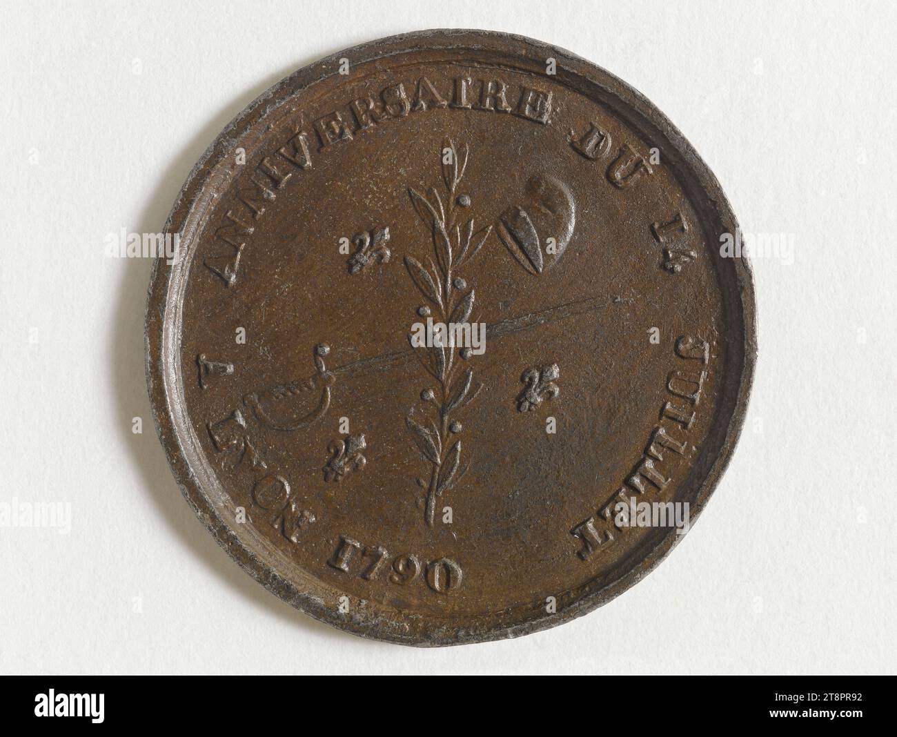 Anniversary of the 14th of July in Lyon, 1790, Anonymous, Array, Numismatic, Medal, Dimensions - Work: Diameter: 4.3 cm, Weight (type dimension): 15.9 g Stock Photo