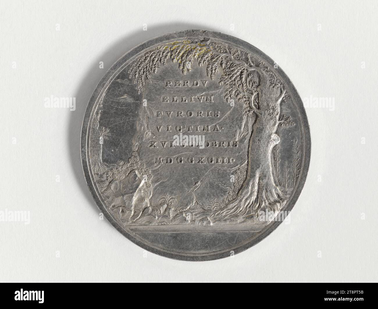 Commemoration of the execution of Marie-Antoinette, October 16, 1793, Baldenbach, Peter, Engraver, Array, Numismatic, Medal, Dimensions - Work: Diameter: 4.7 cm, Weight (type size): 26.31 g Stock Photo