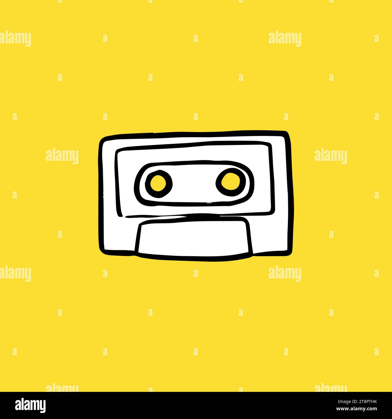 Cassette Tape Icon, Sketch and Vintage style Stock Vector Image & Art ...