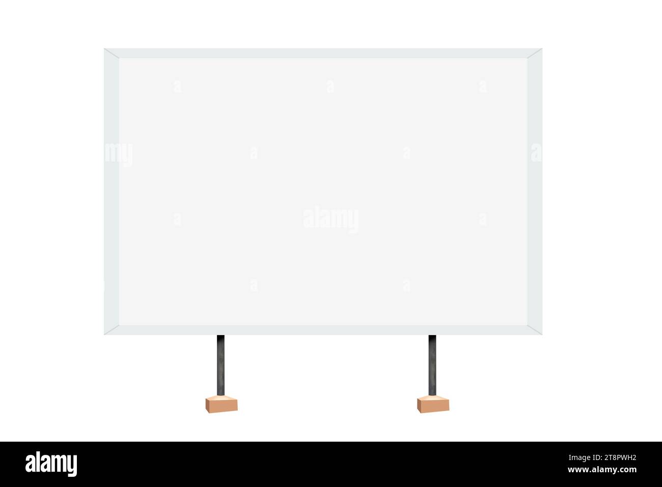 Empty square signboard for copy space isolated over white background ...