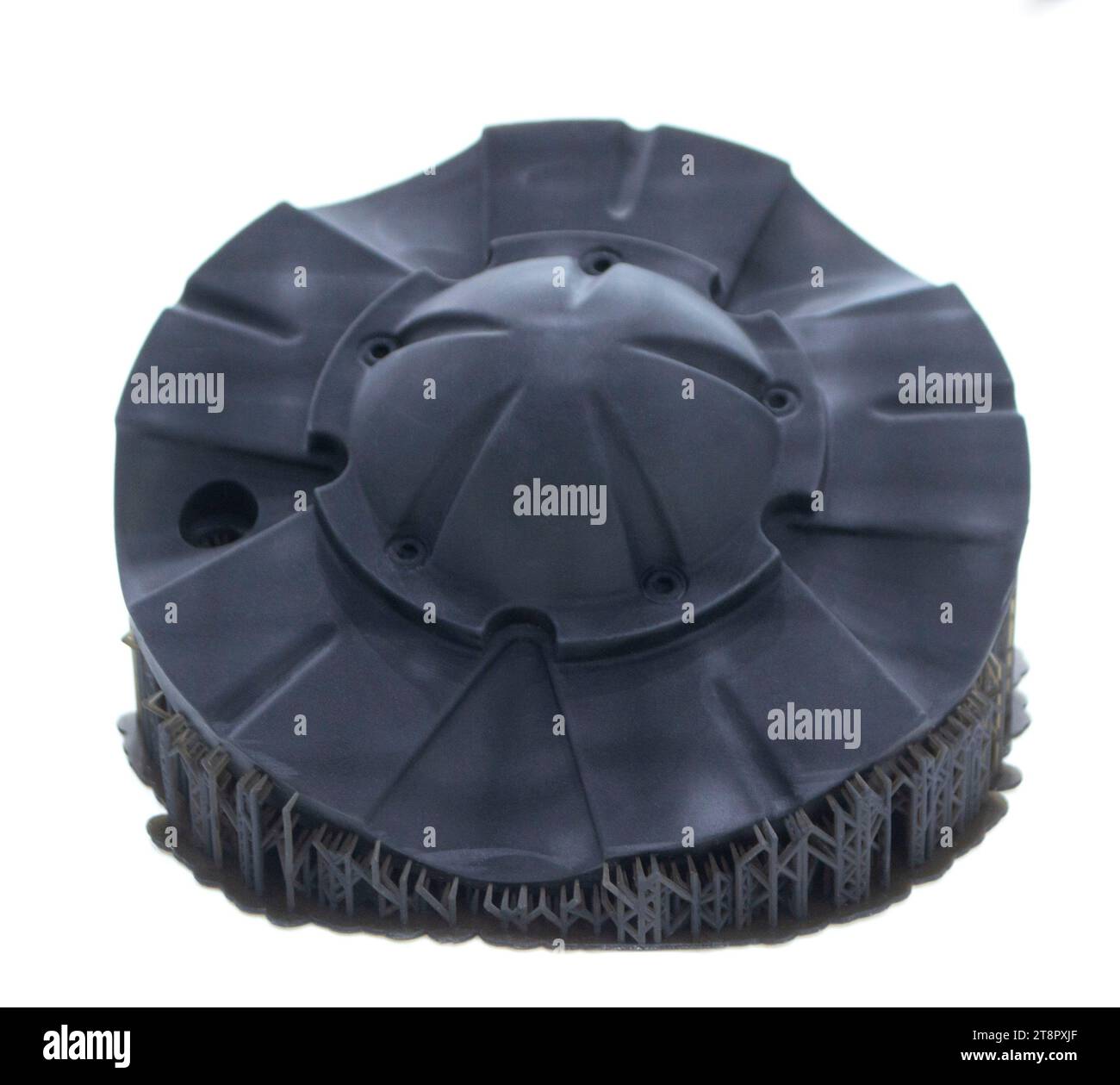 Black abstract object printed on 3D printer from photopolymer isolated ...