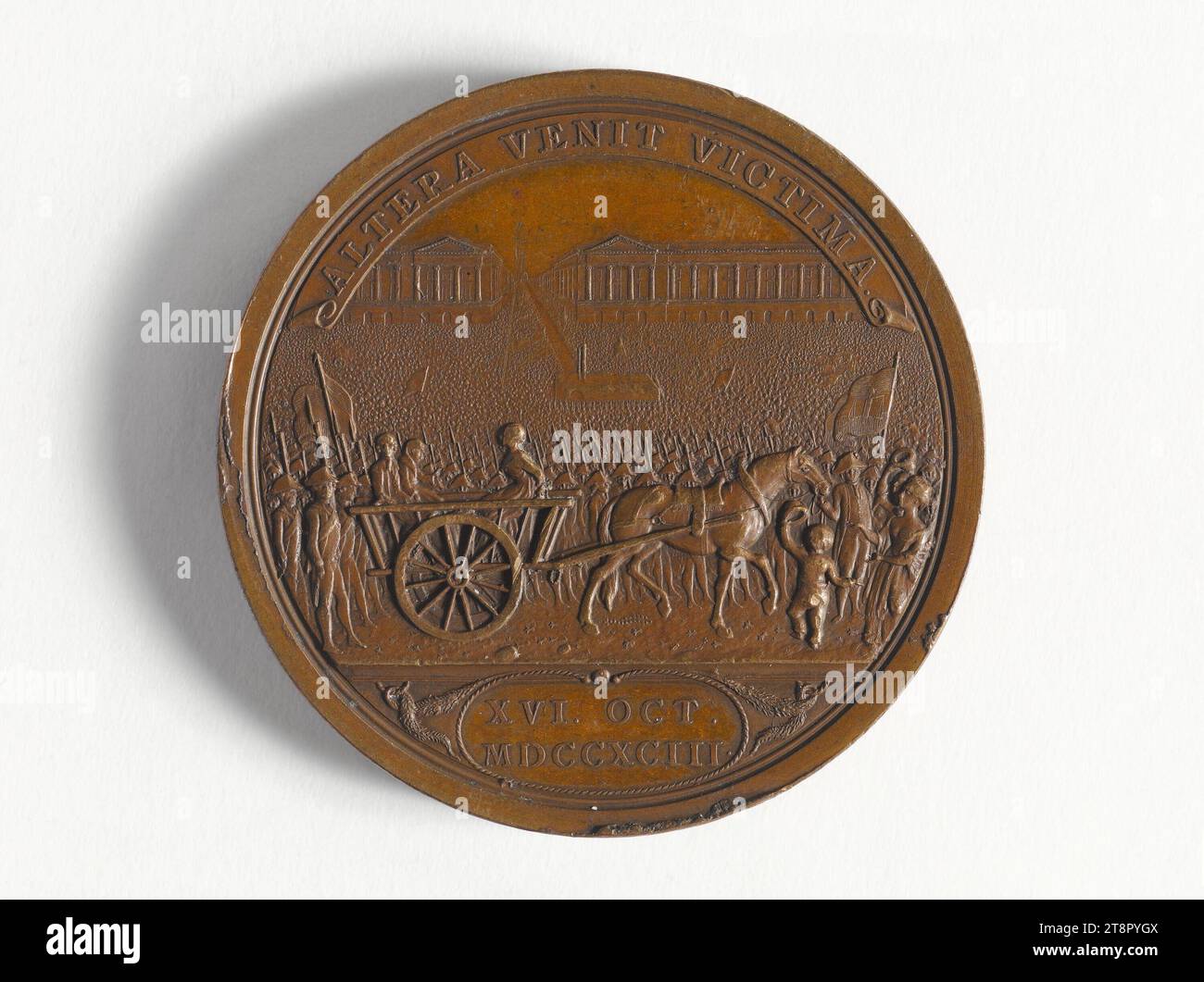 Execution of Marie-Antoinette, October 16, 1793, Küchler, Conrad Heinrich, Medal Engraver, Array, Numismatic, Medal, Dimensions - Work: Diameter: 4.8 cm, Weight (type size): 60.06 g Stock Photo
