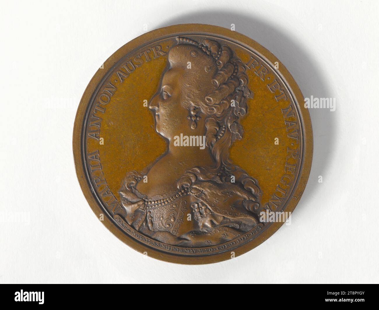 Execution of Marie-Antoinette, October 16, 1793, Küchler, Conrad Heinrich, Medal Engraver, Array, Numismatic, Medal, Dimensions - Work: Diameter: 4.8 cm, Weight (type size): 60.06 g Stock Photo