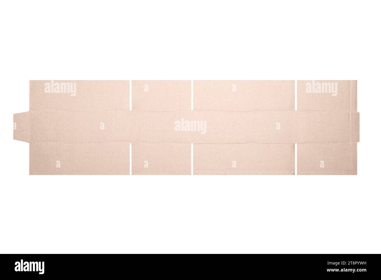 Template of cardboard box mockup with die-cut pattern isolated over ...