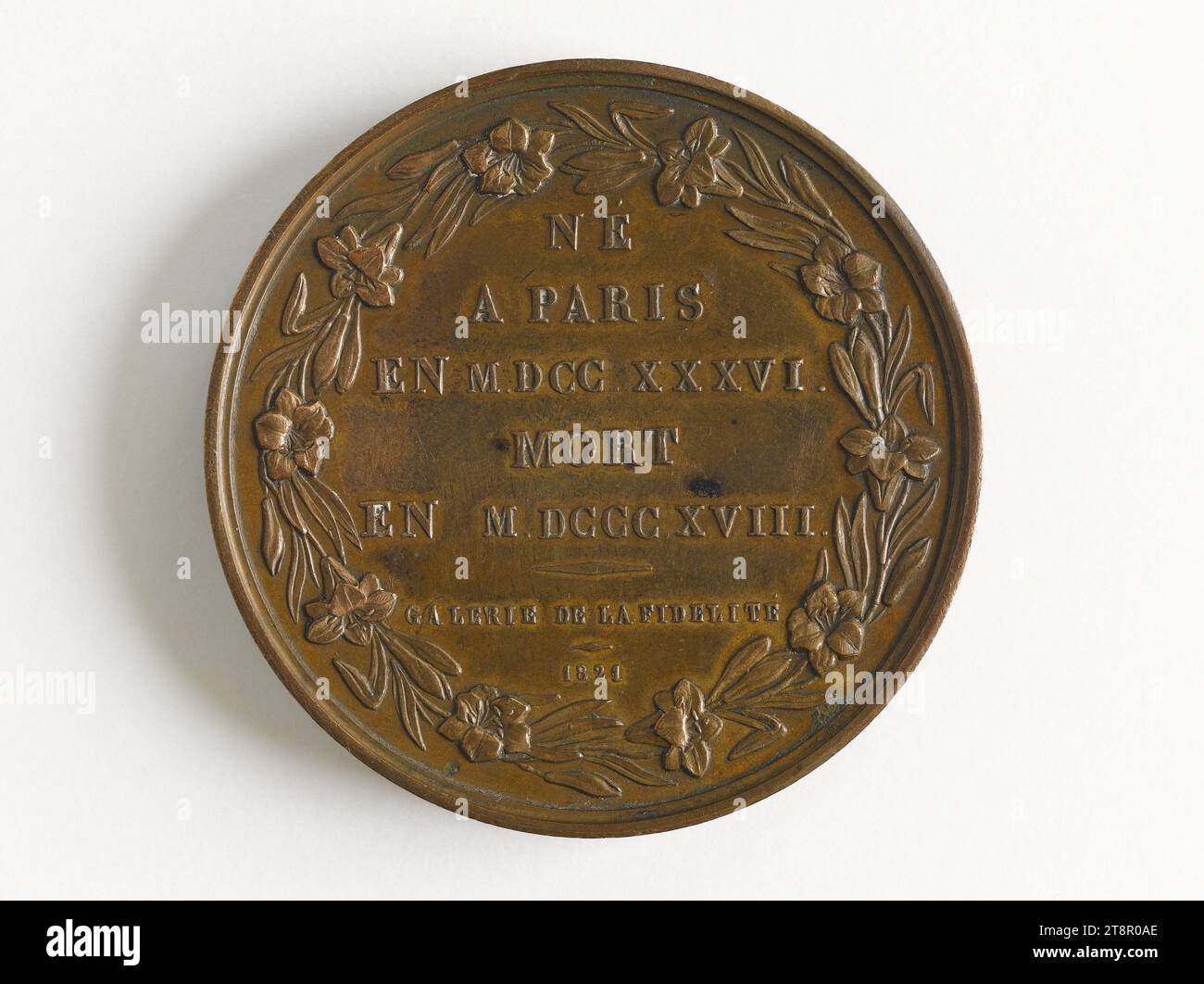 Louis V Joseph de Bourbon Condé (1736-1818), Prince de Condé, 1821, Petit, Louis-Michel, Engraver, Array, Numismatic, Medal, Dimensions - Work: Diameter: 5 cm, Weight (type dimension): 69.34 g Stock Photo