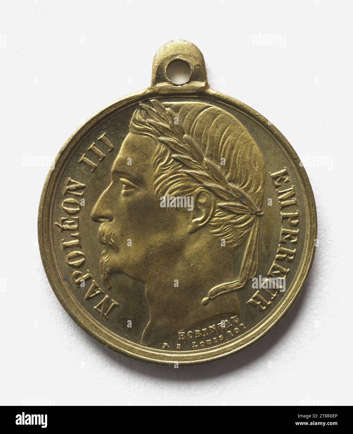 Napoleon III (1808-1873) proclaimed emperor by the plebiscite of November 21 and 22, 1852, Robineau, Engraver in medals, In 1852, Numismatic, Medal, Paris, Dimensions - Work: Diameter: 2.3 cm, Weight (type dimension): 4.05 g Stock Photo