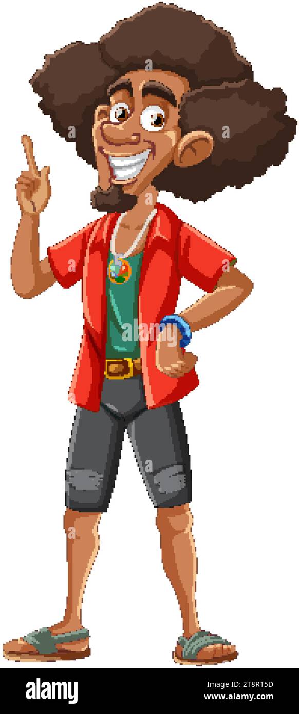 A Man with Afro Hairstyle Vector illustration Stock Vector Image & Art ...