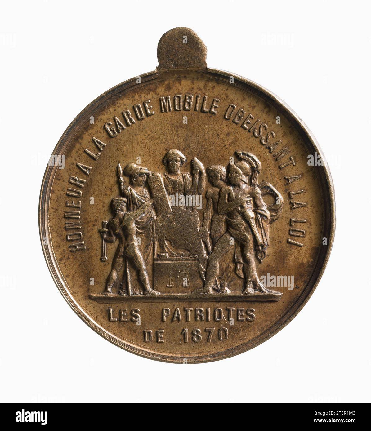 Adolphe Thiers: Honor to the mobile guard, 1870, Array, Numismatic, Medal, Bronze, Dimensions - Work: Diameter: 2.8 cm, Weight (type dimension): 8.14 g Stock Photo