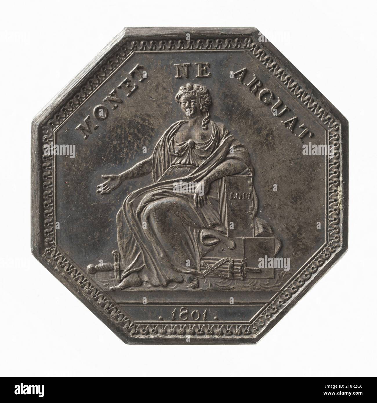 Chambre des avoués du tribunal de premiere instance, 1801, In 1801, Numismatic, Token (numismatic), Metal, Dimensions - Work: Diameter: 3.2 cm, Weight (type size): 14.75 g Stock Photo