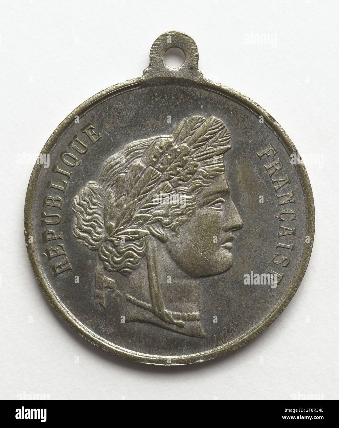 Musical contest, regional agricultural contest and inauguration of the statue of Jacques Coeur in Bourges, May 11-18, 1879, In 1879, Numismatic, Medal, Copper, Silver plated = silver plating, Dimensions - Work: Diameter: 3.2 cm, Weight (type dimension): 7.93 g Stock Photo