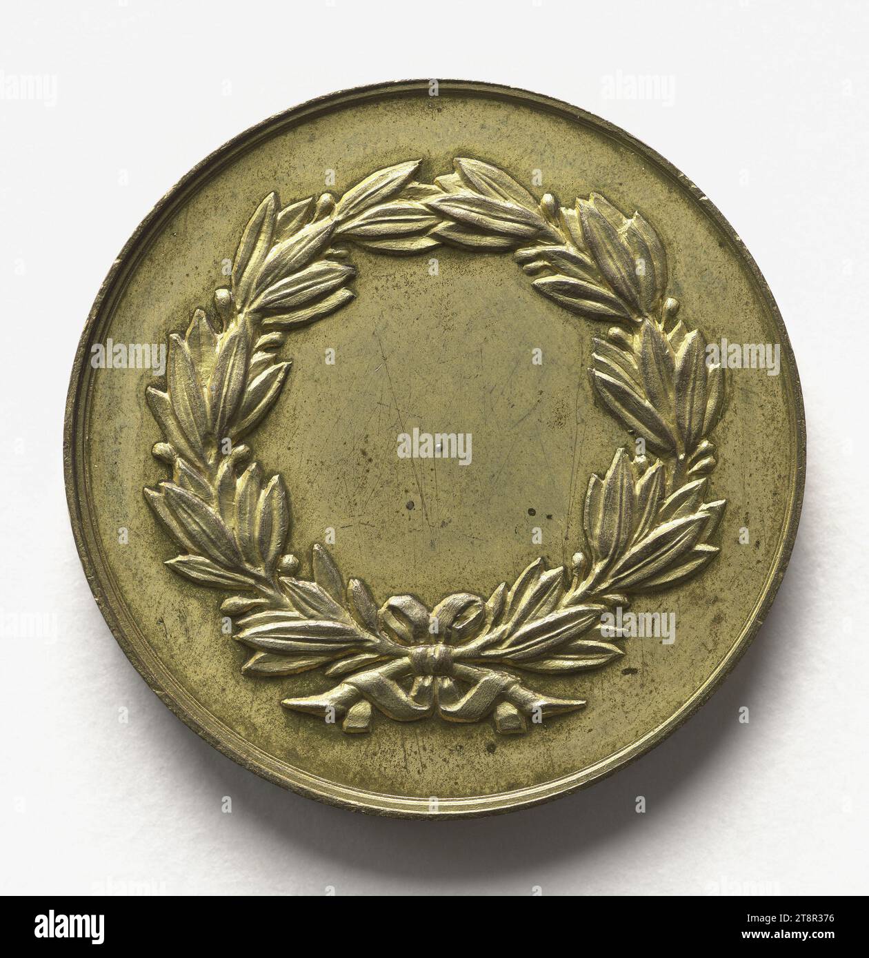 Musical contest of Lilas (Seine), 1872, Array, Numismatic, Medal, Copper, Gilt = gilding, Dimensions - Work: Diameter: 3 cm, Weight (type dimension): 13.38 g Stock Photo