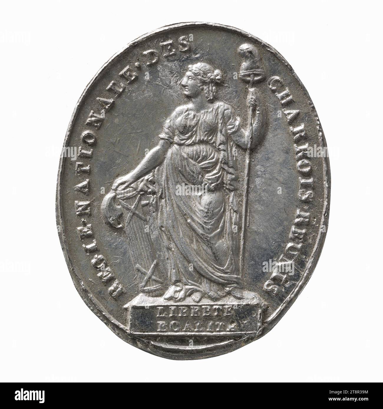 Régie nationale des charrois réunis, s. d., 18th-19th century, Numismatic, Medal, Pewter, Dimensions - Work: Height: 3.1 cm, Width: 2.5 cm, Weight (type size): 2.02 g Stock Photo