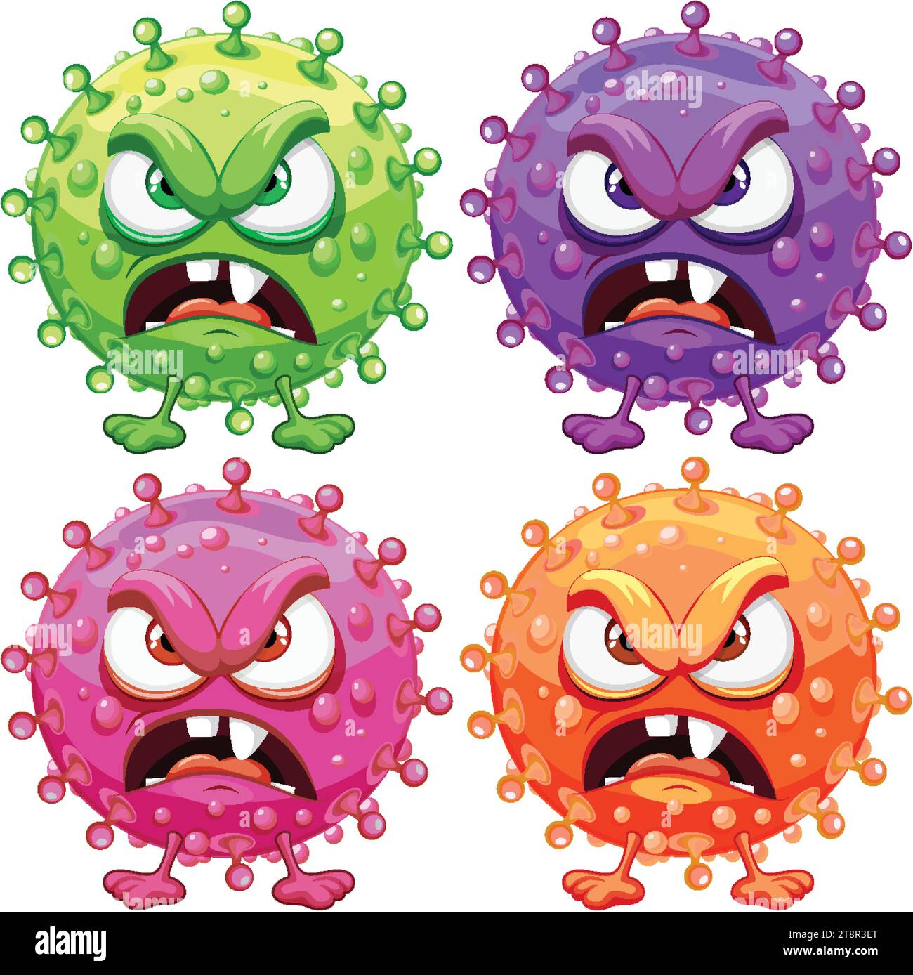 Bacteria virus germs cartoon vector characters hi-res stock photography ...