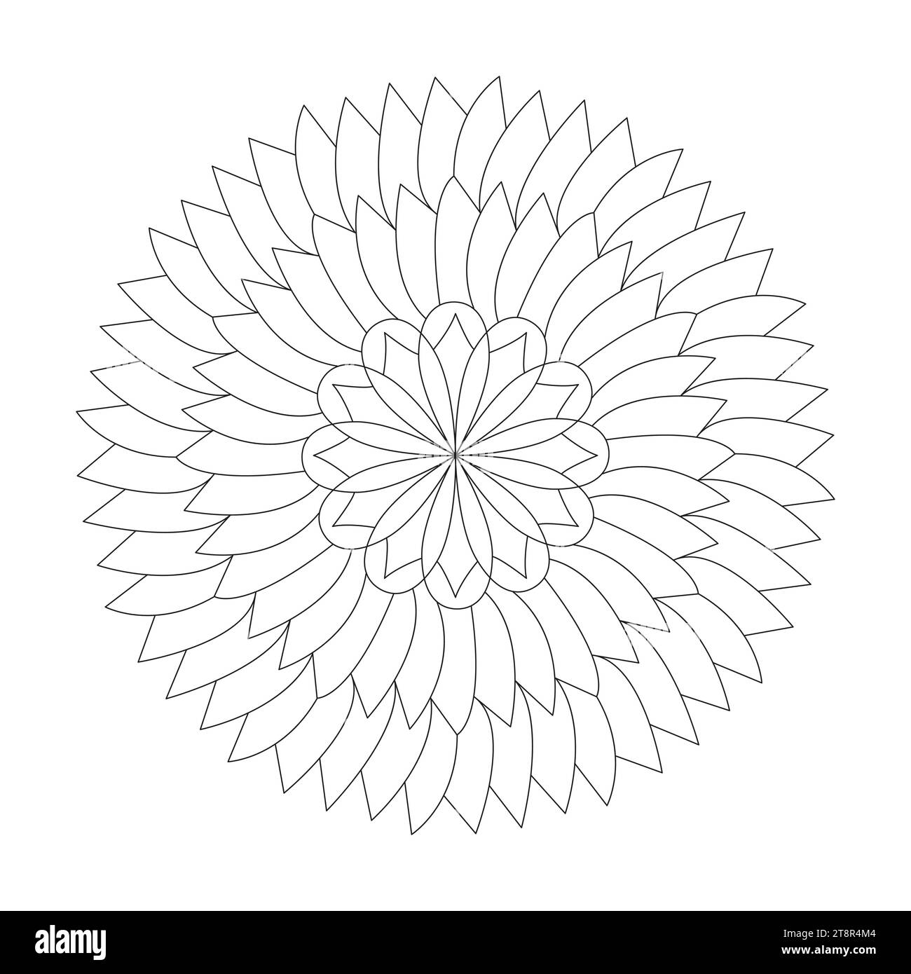 Tranquil Twirls kids mandala colouring book page for KDP book interior. Peaceful Petals, Ability to Relax, Brain Experiences, Harmonious Haven, Peaceful Stock Vector