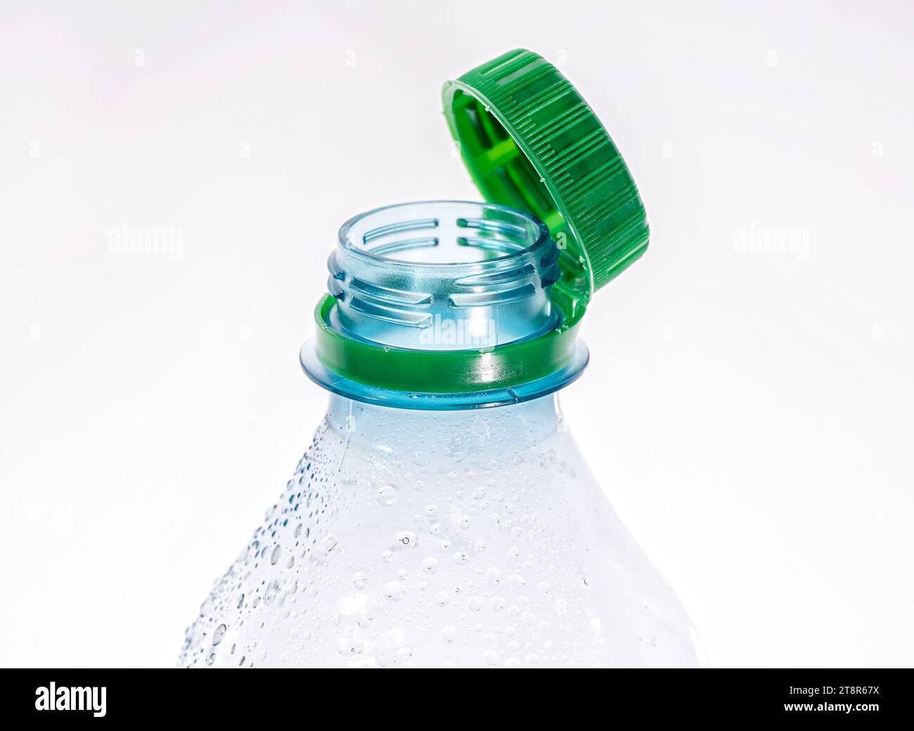 Detail of a Plastic bottle with tethered cap Stock Photo