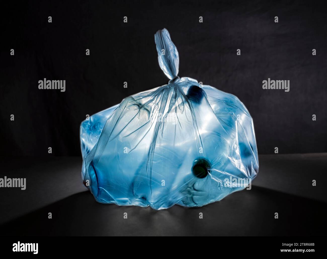 Recycling: plastic bottles in bin liner Stock Photo