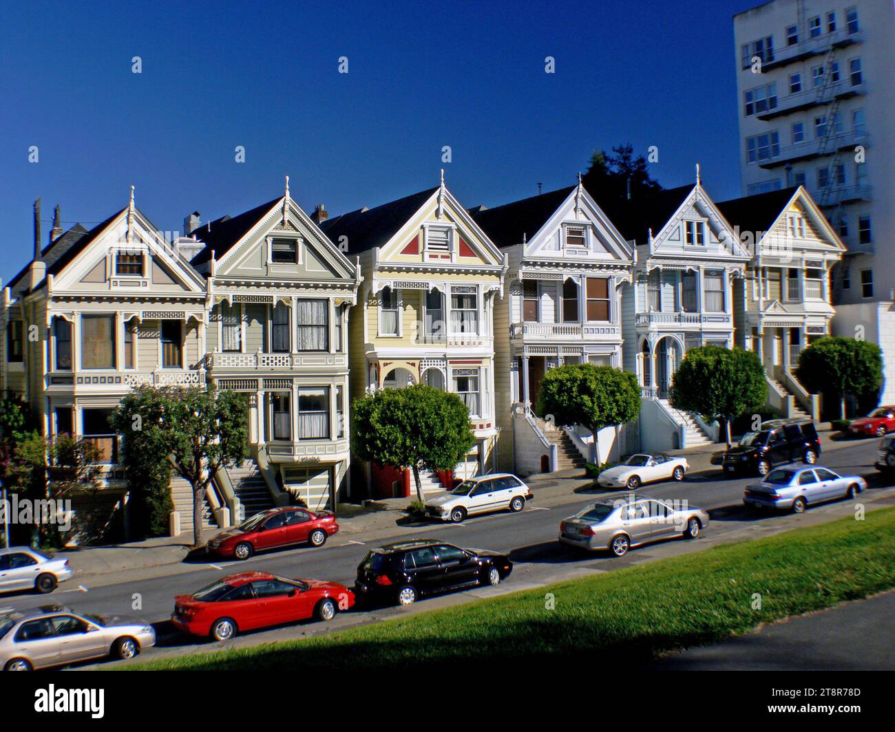 Painted Ladies Alamo Square One Of The Most Photographed Locations In Painted Ladies Alamo Square One Of The Most Photographed Locations In San Francisco Usa Alamo Squares Famous Postcard Row At Hayes And Steiner Streets Is Indeed A Visual Treat A Tight Escalating Formation Of Victorian Houses Is Back Dropped By Downtown Skyscrapers Providing A Stunning Contrast The Grassy Square Itself Is An Ideal Midday Break 2T8R78D