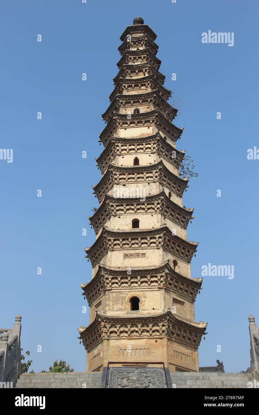 Qianmingsi Pagoda, Sui Dynasty, Yanling County, China, Xuchang, China Stock Photo