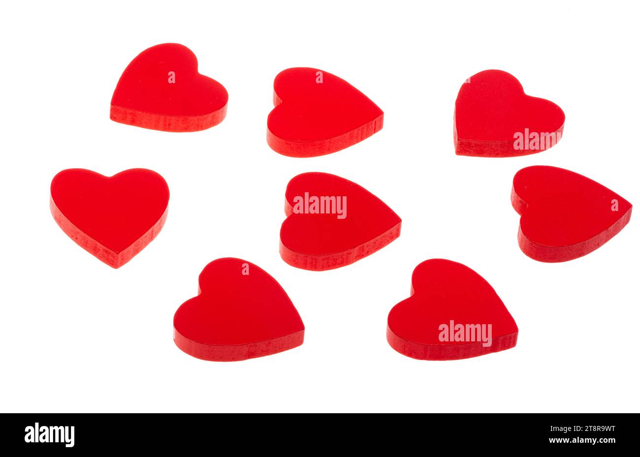 red hearts isolated on white background Stock Photo - Alamy