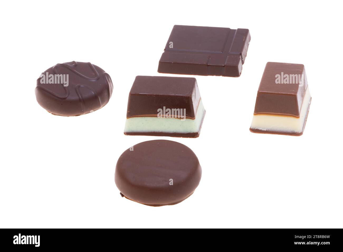 chocolate dark peppermint isolated on white background Stock Photo - Alamy