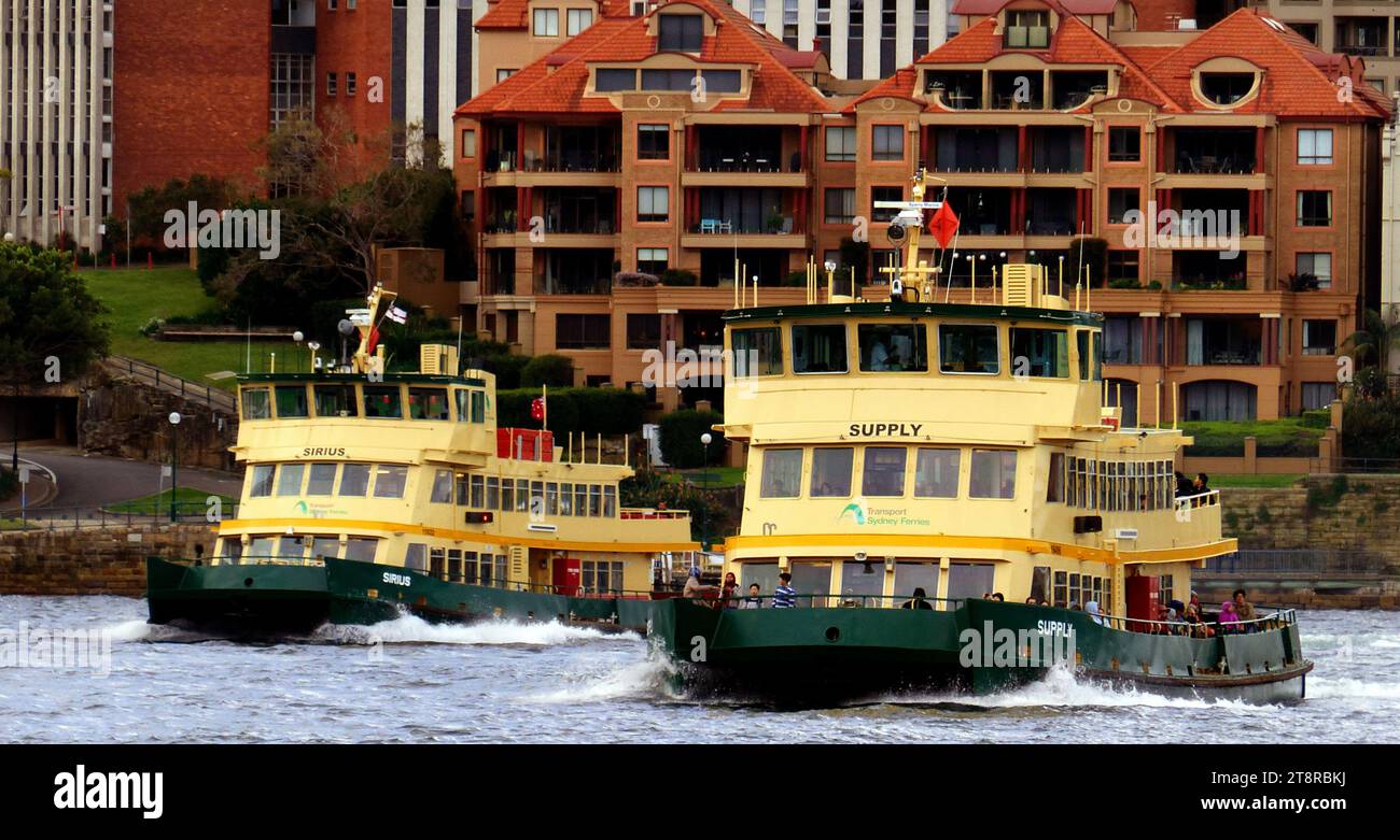 Sydneys Ferries, Sydney Ferries is the public transport ferry service on Sydney Harbour and the Parramatta River in Sydney, Australia. Since July 2012 the provision of services has been contracted out to Harbour City Ferries Stock Photo