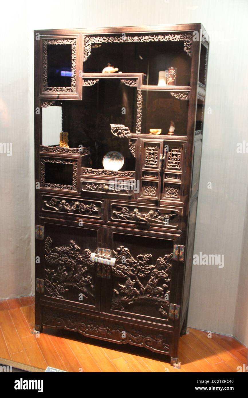 Glazed Tianjin Display Cabinet From China - 19thC Glazed Tianjin Display Cabinet From China - 19thC
